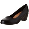 Clarks Women's Emily2 Ruby Pump, Black Leather, 8