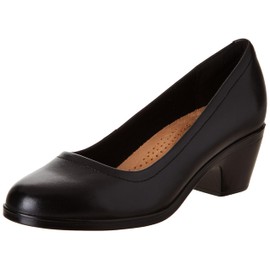 Clarks Women's Emily2 Ruby Pump, Black Leather, 8