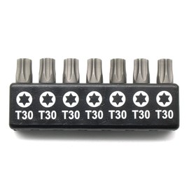 TMAX 7pc 1 Inch T30 Torx Bit Set - Quick Change Star Driver Bits for T30 (T-30) Screws and Heads