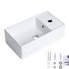 Small Wall Mount Bathroom Vessel Sink, QISHKA 15.6" X 8.6"