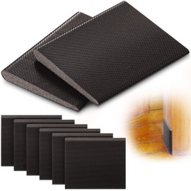 Jetec 6 Peices Self-Adhesive Door Corner Seals, Gap Filler Seal Strip Weather Stripping Draft Stopper Door Frame Seal Corner Foam for Weather Protection Isolation of Noise(Brown)