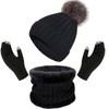 Enwokran Winter Unisex Beanie Hat Scarf Gloves Set,Thicken Touch Screen