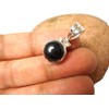 Art Gecko Small Round Black Onyx Pendant 925 Sterling Silver