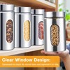 Mimorou 3 Pcs Stainless Steel Canister Set with Glass Windows