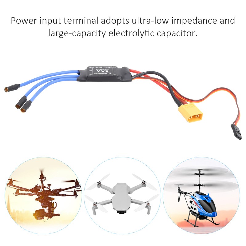 30A Brushless ESC XT60 Electronic Speed Controller for RC Remote