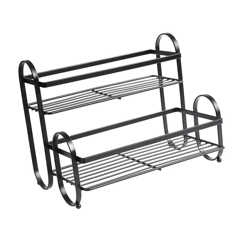 Metal Desktop Storage Rack 2 Tier Prevent Slip Multifunction Metal