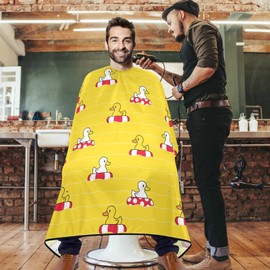 visesunny Barber Cape Rubber Duck Swimming Pool Ring Polyester Hair Cutting Salon Cape Apron Anti-Static Haircut Water-Resistant Shaving Cloth Beard Shaving Bib Hairdressing Cape