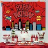 5x3ft Red Spider Web Birthday Party Backdrop Bday Photography for