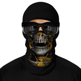 Skull Face Mask, Balaclava, Neck Gaiter, UV Sun Protection,Motorcycle Ski Scarf Fishing for Men (GS)
