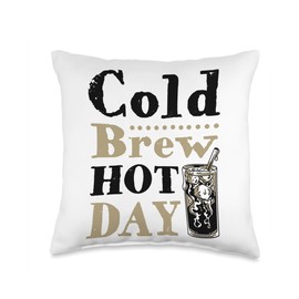 Cold Brew Hot Day Latte Iced Coffee Lover Espresso Throw Pillow