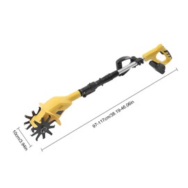 20V Cordless Tiller Cultivator, 250r/min Electric Rototiller, 4in Wide 6.7in Depth, Adjustable Length 3.2-3.8ft, Battery Powered Handheld Garden Cultivator (2000mAh Battery & Charger Included)