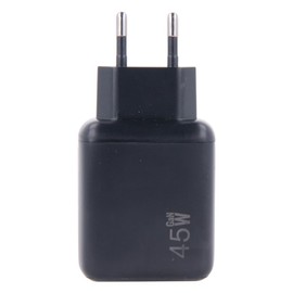 Dual Port USB 3.1 Type C Wall Charger 45W Fast Charge Black