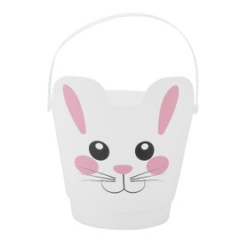 Fun Express 7" x 8" Bunny-Shaped Easter White Plastic Buckets - 12 Pc.
