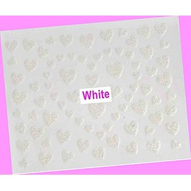 Black Glitter Sweet Heart 3D Self-Adhesive Nail Art Sticker White for Nails Design Nail Art Stickers Decals Supplies Manicure Tips Sticker Colorful for Nail Decorations