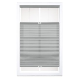 DEZ FURNISHINGS Cordless 1.5" Light Filtering Top Down Bottom Up Cellular Shade, 70" W x 72" H, Anchor Gray