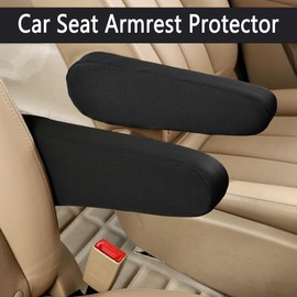 4 Pieces Universal Black Elastic Car Armrest Covers, Front Seat Armrest Covers for Most Vehicles, SUVs