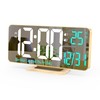 KOSUMOSU Digital LED Clock 6.7 Inch Gold Alarm Clock Desk