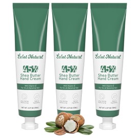 ÉCLAT NATUREL Hand Cream Set, with 45% Shea Butter & Vitamin E Moisturizer, Deep Moisturizing Dry Hands Cream, Hand Lotion for Dry Skin, 2.37 Fl Oz (Pack of 3)