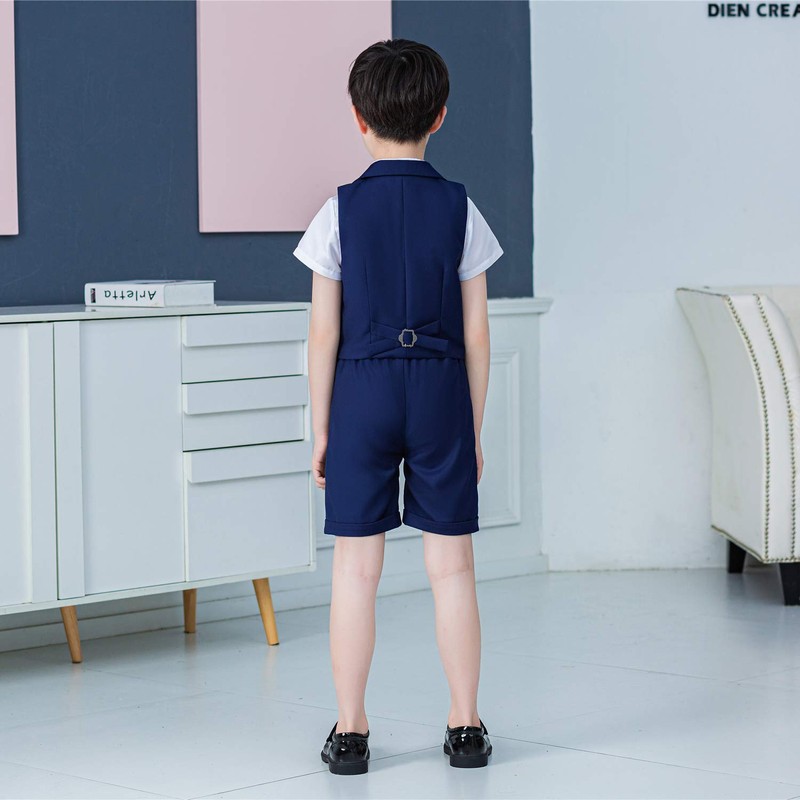 Set of 4 Boys Summer Wedding Leisure Suit Vest Shirt