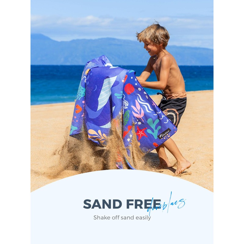 Diveblues Kids Microfiber Beach Towel - Quick Dry, Sand Free