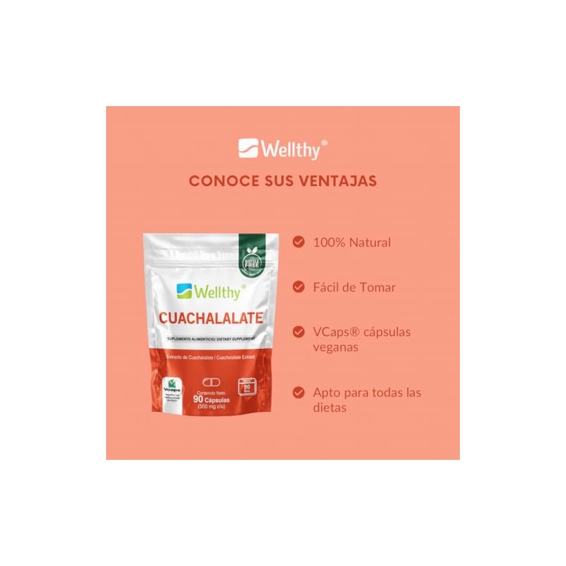 Wellthy Cuachalalate Extracto en CPSULAS. Extracto de Cuachalalate 500mg cu,