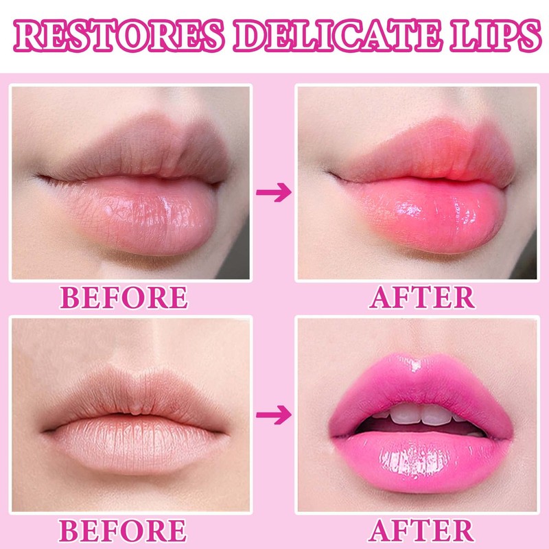 WENJLYJ 2PCS Crystal Flower Jelly Lipstick,Clear Lipstick with Flower Inside