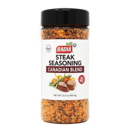 Badia Steak Seasoning Canadian Blend, 6.5 oz – Savory Salt, Garlic & Spice Mix with Paprika, Smoky Grill Rub