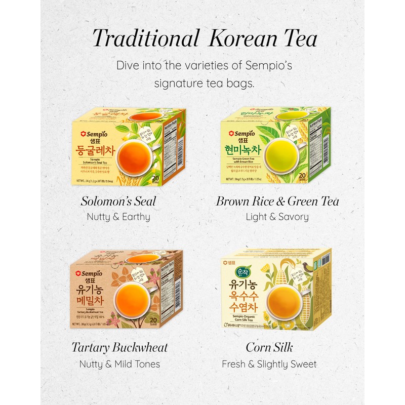Sempio Corn Silk Tea (40 Tea Bags) - Smooth, Nutty