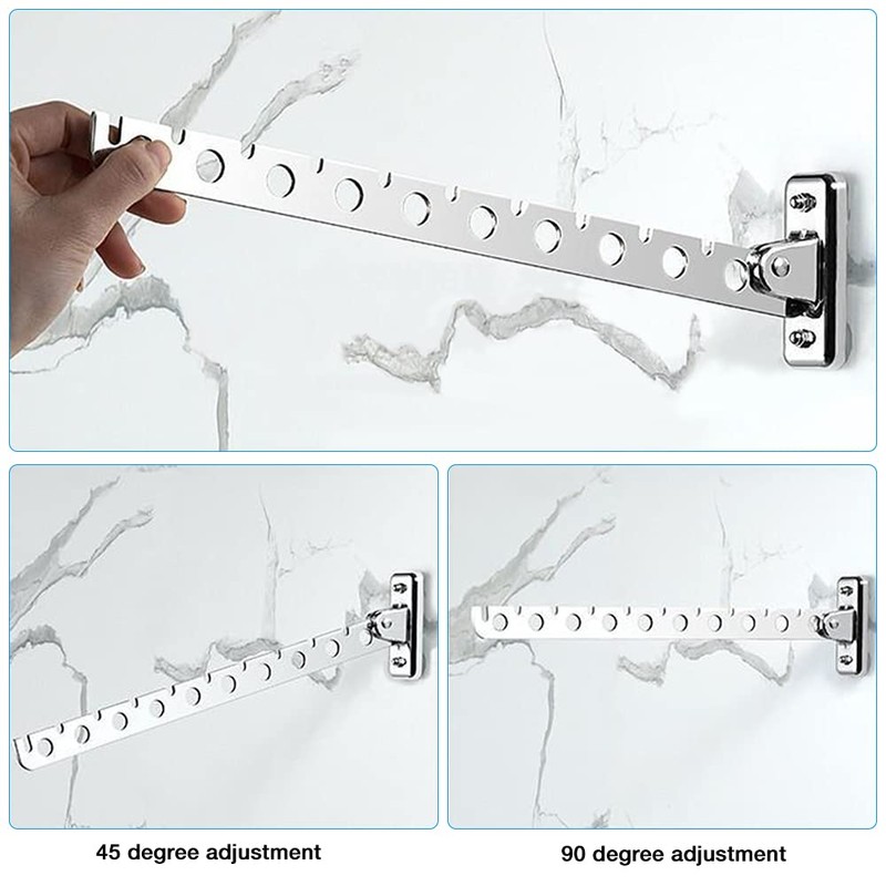 CJBIN Foldable Clothes Hooks, Pack of 2 Stainless Steel Clothes