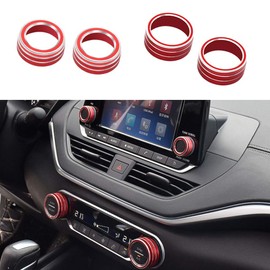 XITER Center Console Knobs AC Air Conditioning Button Audio Function Rear Mirror Knob Switch Cover Trim Compatible with Nissan Altima 2019 2020 2021-2025/Rogue 2021 2022 2023 2024 2025(RED)