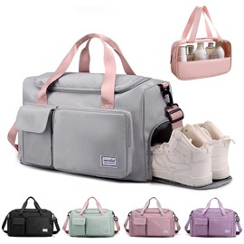 Bolsa Deportiva para el Gym, Maleta Deportiva Impermeable Gran Capacidad, Bolsa de Viaje con Compartimento para Zapatos y Bolsillo para Ropa Mojada, Ideal para Gimnasio, Natación y Viaje