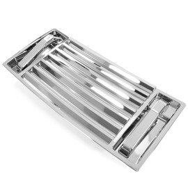 HECASA Hood Vent & Handle Kit Compatible with 2003-2009 Hummer H2 Hood Deck Vent Panel Handle Covers Trim Louver Chrome