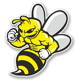 2 x 10cm Wasp Bee Hornet Vinyl Sticker Bike Laptop Helmet Car Bike Gift #5844 (9cm Wide x 10cm Tall)