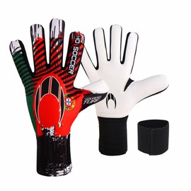HO Soccer Squadra Turf Negative Portugal Goalkeeper Gloves, Unisex, Kids, Green/Red, 3