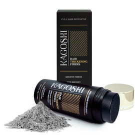 KAGOSHI Hair Fibre, 28 g, Hair Thickening, Hair Filler, Pouring Hair, Scattered Hair for Hair Thickening, Hair Powder, Hair Powder, Thickening, Instant Effect (Grey)
