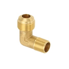 PATIKIL 90 Degree Elbow Brass Pipe Fittings, 5/8" Male Flare x 3/8" NPT Male Thread Tubing Fitting Adapter Connector Tube Elbow Converter for Pipe Connection