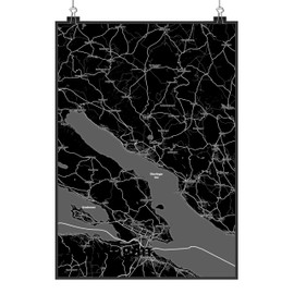 Mr. & Mrs. Panda DIN A3 Poster Überlingen - Geschenk, Bild, Stadt, Kinderposter, Wandposter, Posterdruck, Ort, Dorf, Poster, Stadt