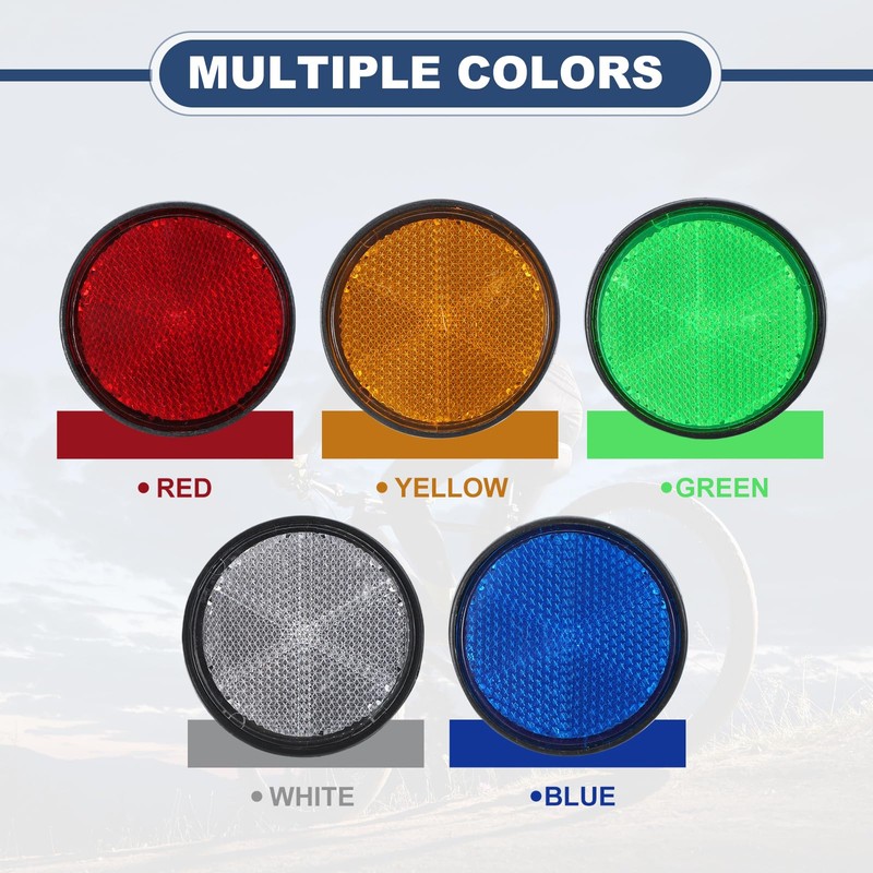 PATIKIL Round Rear Reflectors, 10 Pcs Safety Reflective Warning Reflector