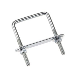 TA-VIGOR 4 sets M6 Square U-Bolts, 50mm Inner Width 80mm Length Steel U-Bolts with Nut, Plate, Washer for Attaching Piping Conduit Cable Tube Brackets Boat Trailer