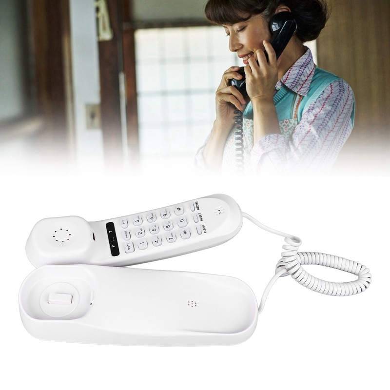 Wall Mountable Telephone Multifunctional Clear Sound Corded Landline Phone for