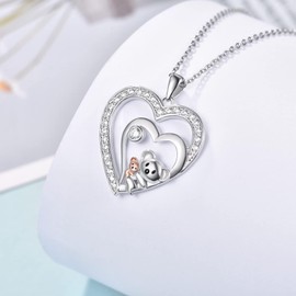 Dreamboat Koala Heart Necklace for Women 925 Sterling Silver Koalas Mom Pendant Necklaces Mothers day Birthday Jewelry Gifts