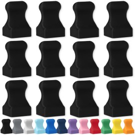 Glassboard Studio MiniPawn Magnet - Strong Neodymium Rare Earth Magnets for Fridge, Whiteboard, Locker & Magnetic Glassboards - Ideal for Crafting & Office Use - Strong Fridge Magnets (Jet Black, 12)