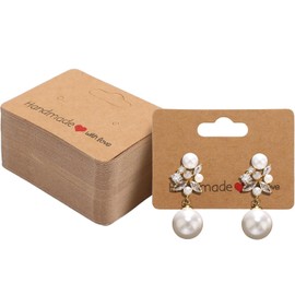 100Pcs Earring Sales Cards 1.96 x 1.37inch Double Blank Earring Clip Display Cards for Jewelry Sales