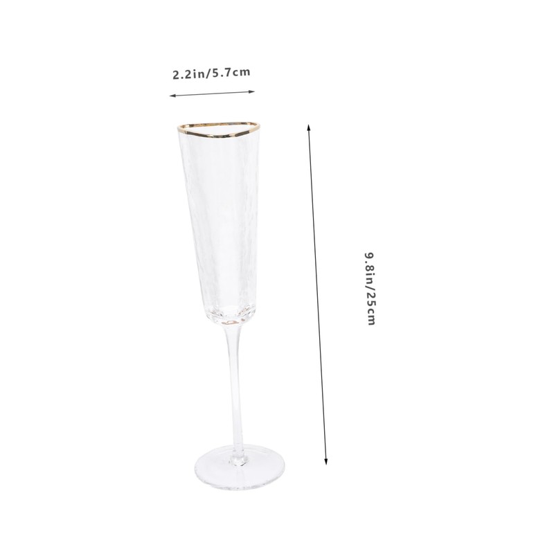 NOLITOY 2pcs Elegant Crystal Flutes for Wedding Toasting Unique Hammered