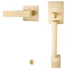 EHOMEWARE Front Door Handle Set, Brushed Gold, Satin Brass, Zinc,