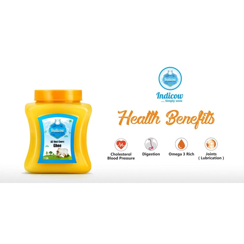INDICOW A2 Cow Ghee (Grass Fed A2 Cows, Paleo and