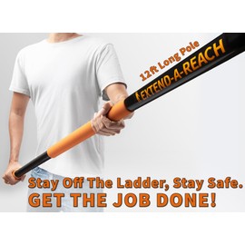 20 Foot High Ceiling Duster Kit and Scrub Brush with 4-12 ft Extension Pole // Telescoping Duster, Window Squeegee and Cobweb Duster with Extension Pole // Interior and Exterior House Cleaning Brushes