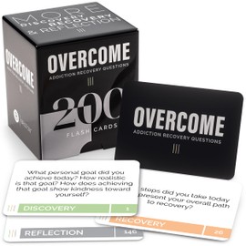 Briston Overcome Addiction Recovery Flash Cards – 200 Therapy Question Cards for Group Counseling, Sobriety, and Mental Health – Reflection Prompts for Substance Abuse and Relapse Prevention