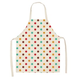 Dusenly Women's Apron Fashion Dots Aprons Waterproof Kitchen Apron Cotton and Linen Apron for Women Chef Kitchen Cooking, Grilling and Baking (Colorful)