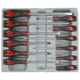 Teng Tools 12 Piece Screwdriver Set (Flat, PH, PZ) - MD912N, Silver